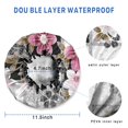 thumbnail image 3 of Shower Caps,Pioneer Flower Floral Print Pattern Waterproof Shower Cap for Women 4 Pieces,Double Reusable Hair Cover for Shower PEVA Elastic Stretch Hem, 3 of 7