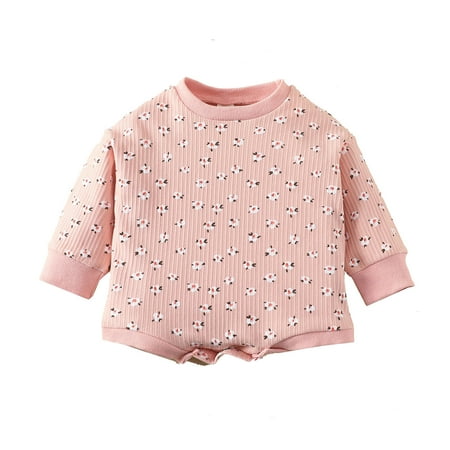 

Baby Girl Boy Clothes Sweatshirt Pullover Floral Printed Long Sleeve Romper Jumpsuit Outfits