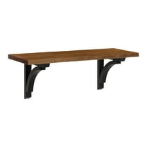 Kate and Laurel Corblynd Traditional Wood Wall Shelf, Brown/Black 24"