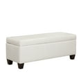 thumbnail image 2 of Westintrends 42" inch Faux Leather Storage Ottoman Bench for Living Room Bedroom Furniture, Cream, 2 of 13