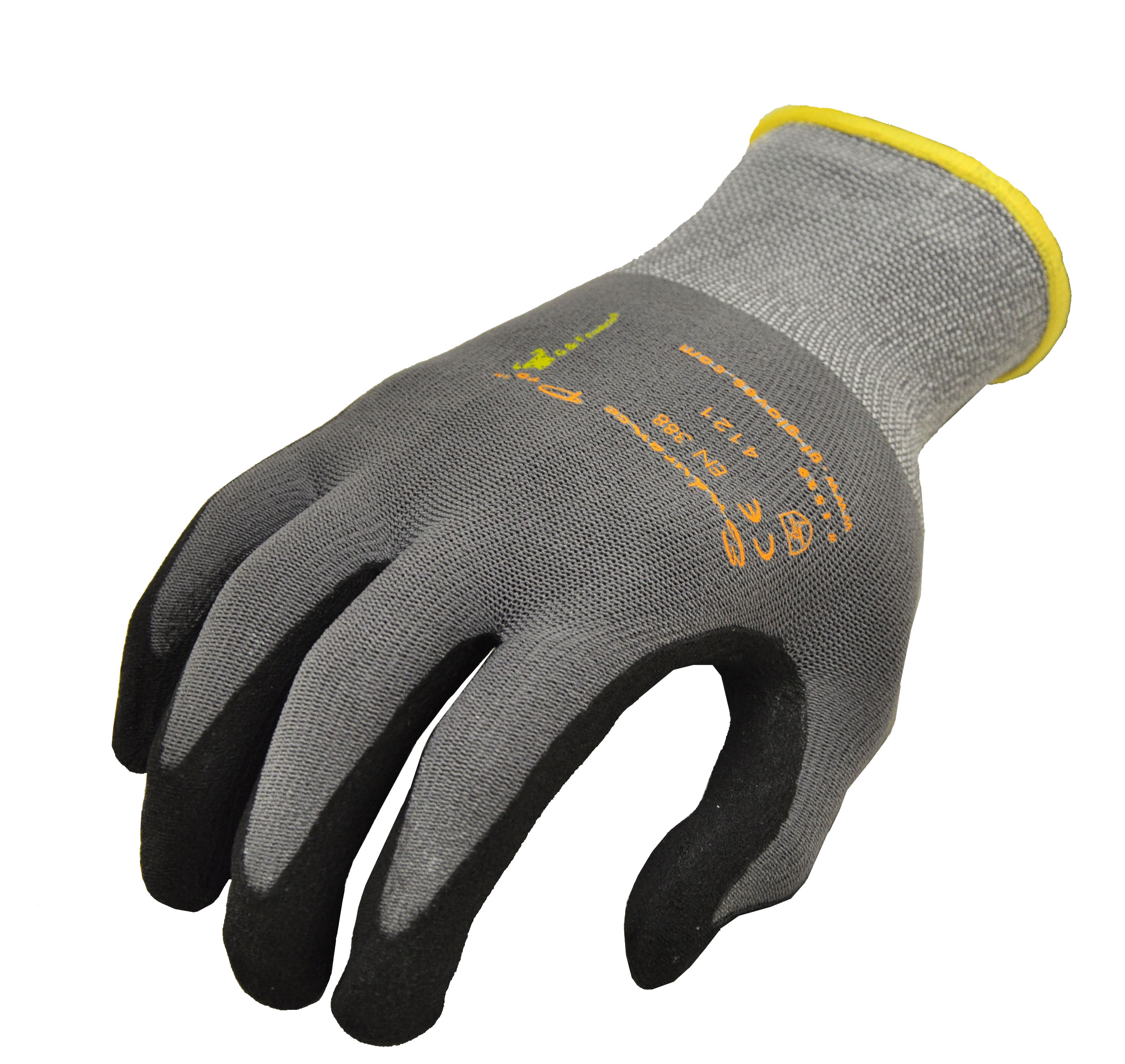 G & F Products Knit Nylon Gloves 1529L-12, Micro Form Nitrile Grip, 12 Pack, Large - image 2 of 7