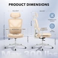 thumbnail image 2 of Office Chair Ergonomic Desk Chair - Home Mesh Office Desk Chair with Adjustable Lumbar Support, High-Back Computer Gaming Chair with Headrest 3D Armrests, Rolling Swivel Task Chairs for Home, Office, 2 of 8