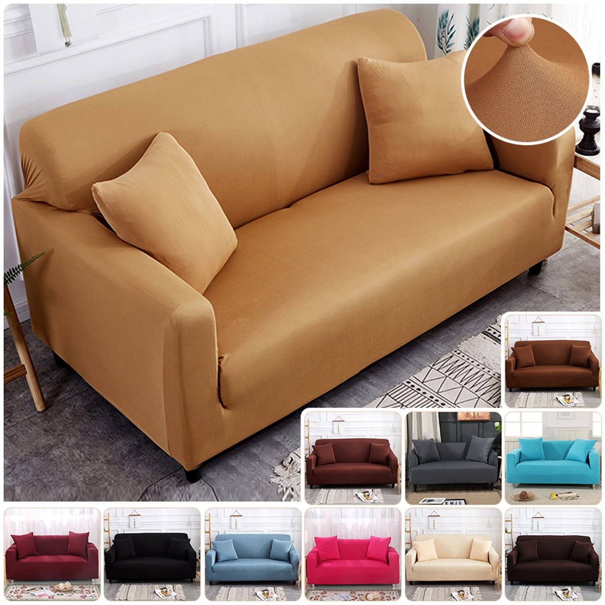 Details about   Stretch Sofa Slipcover Furniture Full Protector w/ Separate Cushion Couch Cover 