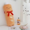 thumbnail image 3 of Simulación De Baguette Francesa Tostada En Forma De Rodajas Almohada De Felpa Con Bufanda Roja, Cojín De Respaldo Lumbar Suave Juguete De Peluche De Comida Divertida (baguette A) H, 3 of 5