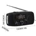 thumbnail image 3 of weibbin Solar Radio Wind Up AM FM WB Radio Portable Hand Crank Emergency Radio with Torch 2000mAh Power Bank for Phone Charging Camping, 3 of 7