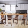 thumbnail image 2 of Costway Set of 4 Swivel Bar Stools Counter Height Rubber Wood Pub Chairs w/ Rattan Back, 2 of 9