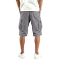 thumbnail image 6 of SONXAHE Men's Solid Cargo Bermudas Multi Flap Pocket Relaxed Cut Summer Vacation Shorts, 6 of 8