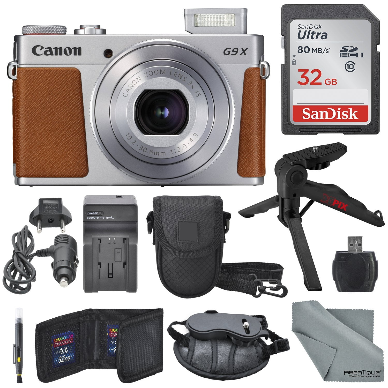 Canon PowerShot G9 X Mark II Digital Camera (Silver) W/32GB SD Card