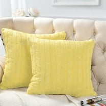 Home Soft Things 2 Piece Cable Knit Throw Pillow Cover - Jojoba Yellow - 20" x 20"