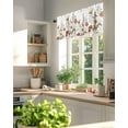 thumbnail image 3 of Spring Floral Valances for Windows, Simple White Yellow Red Flower Rod Pocket Kitchen Window Curtain Valance, Vintage Plant Window Treatment Valance Curtains for Kitchen Living Room Bathroom, 54"x18", 3 of 6