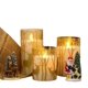 thumbnail image 5 of Juego de 3 velas LED de cristal con temporizador de 6 horas, velas de pilar para decoración de primavera, H10cm/ 12,5cm/ 15cm, 5 of 5