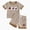D001 Brown, variant on Kaprioy Toddler Boys Summer Clothes Short Sleeve Waffle Embroidery Striped T-Shirt Shorts 2Pcs Clothes Set 6 12 18 Months 2 3 4 5 T