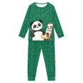 thumbnail image 5 of DISNIMO Green Panda Pajama Kids Size 9 for Girl Kids Matching Pajamas Boy and Girl Pajama 2 Pieces Set Long Sleeve Pajama Set for Girls Kids Crew Neck Pajama Set for Kids, 5 of 7