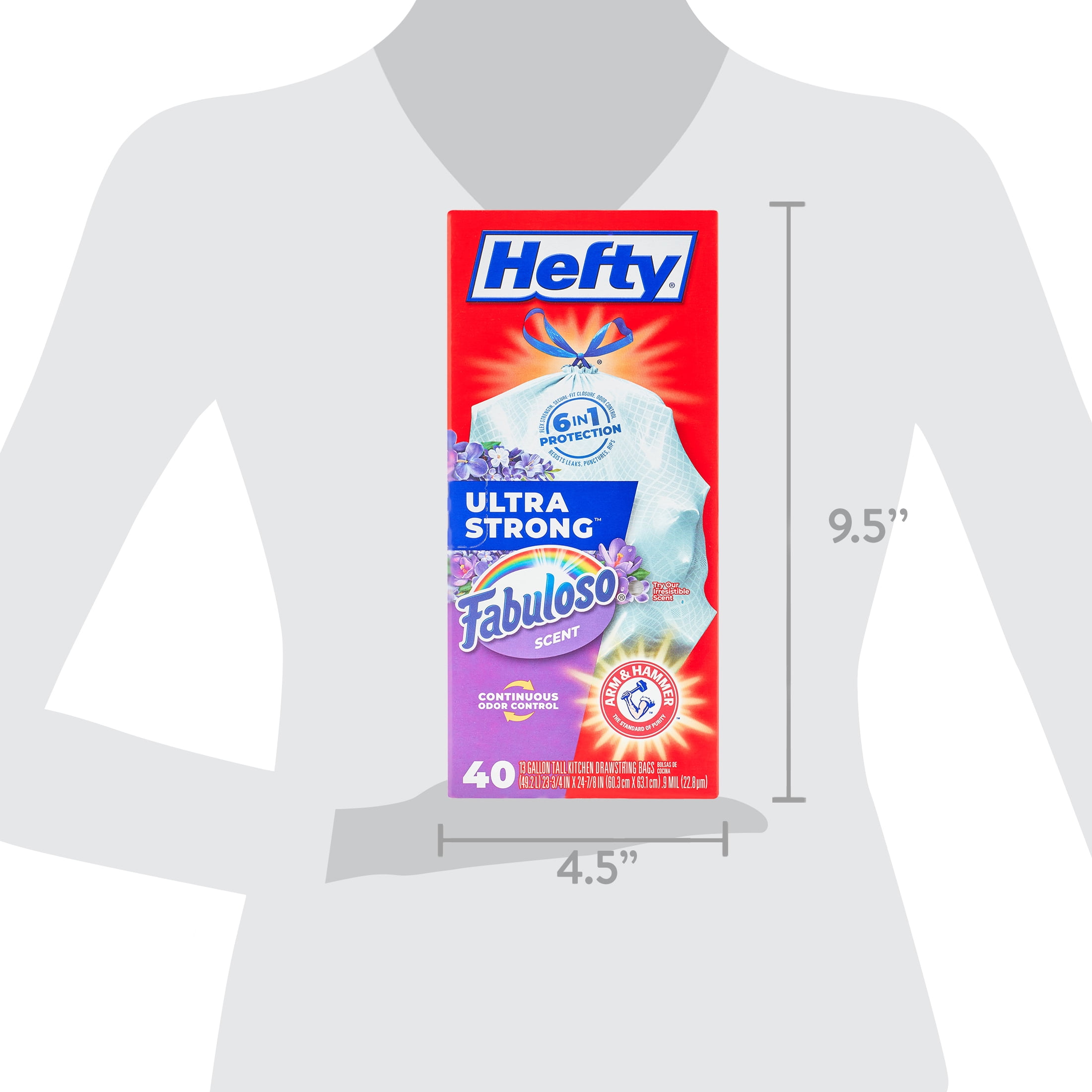 Hefty® Ultra Strong™ Tall Kitchen Trash Bags, 13 Gallon, 40 Count