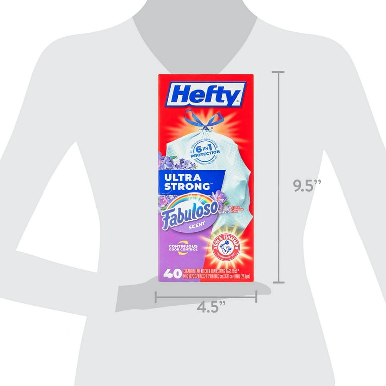 Hefty Ultra Strong Tall Kitchen Trash Bags, Fabuloso Scent, 13 Gallon, 40  Count 