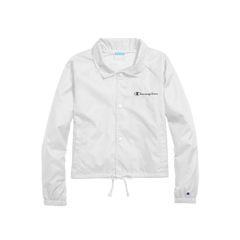 Women s Champion Heritage Coaches Jacket Script Logo White XS
