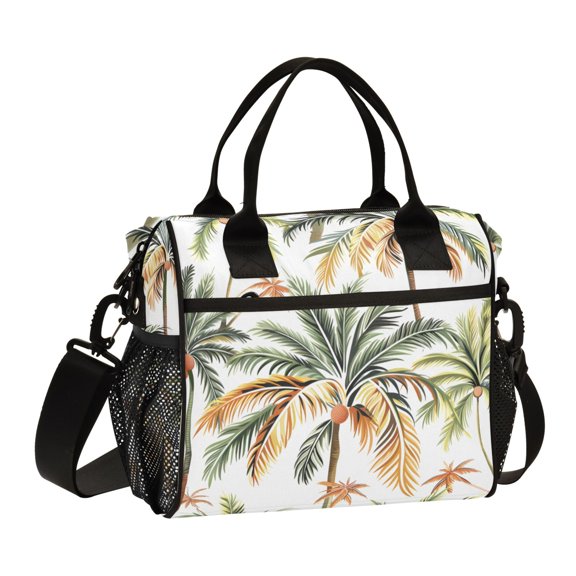 ALAZA Palm Tree Tropical Insulated Lunch Bag Reusable Tote Box Adjustable Shoulder Strap for Work Picnic