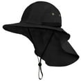 thumbnail image 2 of SUN CUBE Sun Hat for Men, Wide Brim Fishing Hat Neck Flap Cover Men Women, Hiking Safari, UV Sun Protection Summer Gardening Beach Camping UPF 50+, Black, 2 of 8