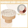 thumbnail image 4 of Boho Rattan Dresser Knobs Round Wooden Drawer Knobs Handmade Wicker Woven and Screws for Boho Furniture Knobs Beige 6Pc, 4 of 5