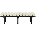thumbnail image 2 of Pemberley Row Vegan Leather Cream Bench Rectangular Art Deco 60.5" Unassembled, 2 of 8