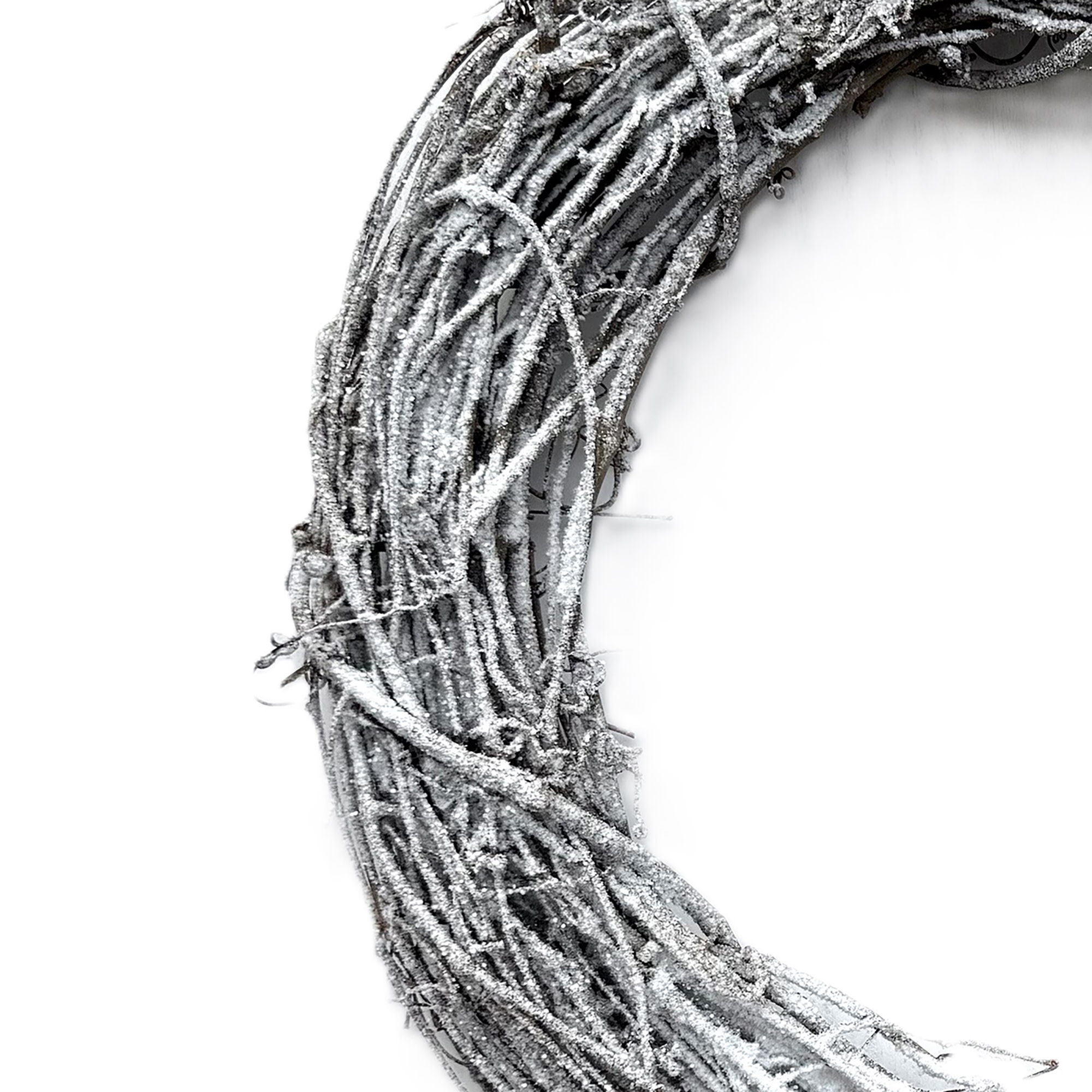 Kraft Lane: 18" Flocked Grapevine Wreath - Snow - DIY Craft Projects, Handcrafted, In-Outdoor Decoration, Behr Paint, Seasonal-Holiday-Event-Home