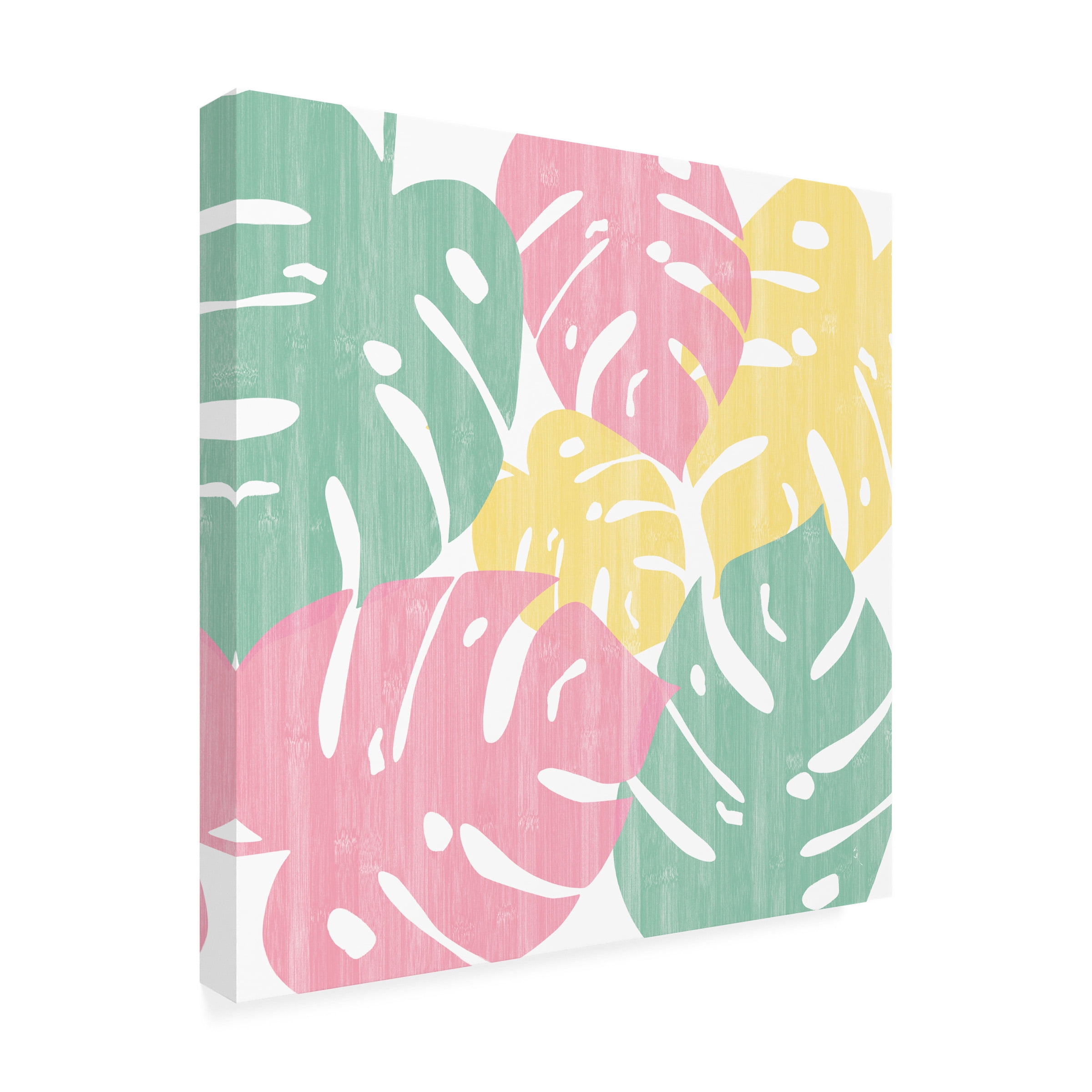 Sarah Adams 'Monstera II Bright on White' Outdoor Canvas 35x30