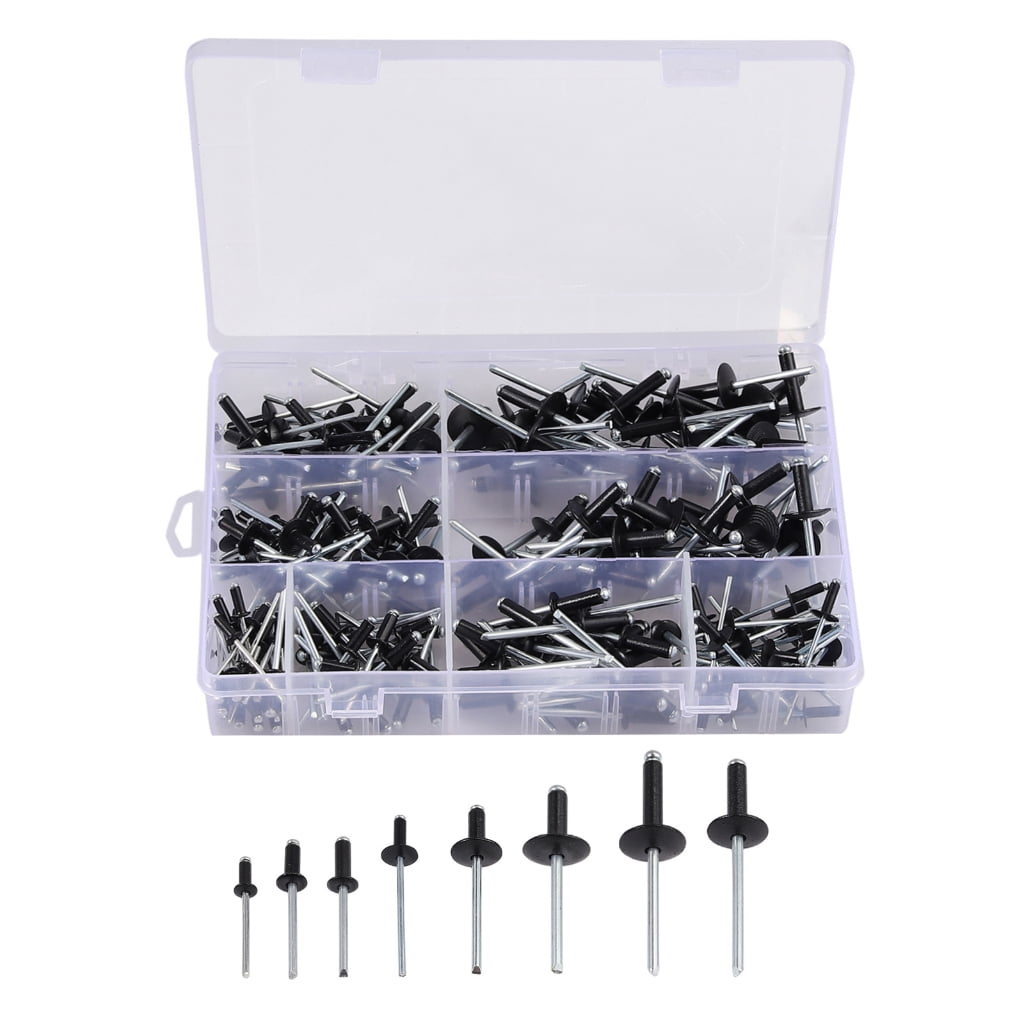 lanema Heavy Duty Metal Rivets with Box set Multiple Size Metal Rivets Assorted Set Simple Installs 385pc for Household Repairs