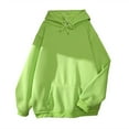 thumbnail image 2 of Green Essentials Hoodie, Polyester Hoodies for Women, Women's Casual Solid Top Long Sleeve Loose Hooded Sweatshirt Top with Pocket S, 2 of 3