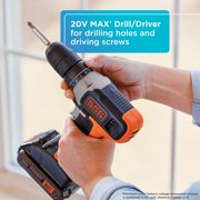 BLACK+DECKER 20V Drill/Driver, 1.5Ah, 83 Piece Set, Battery and Charger Included