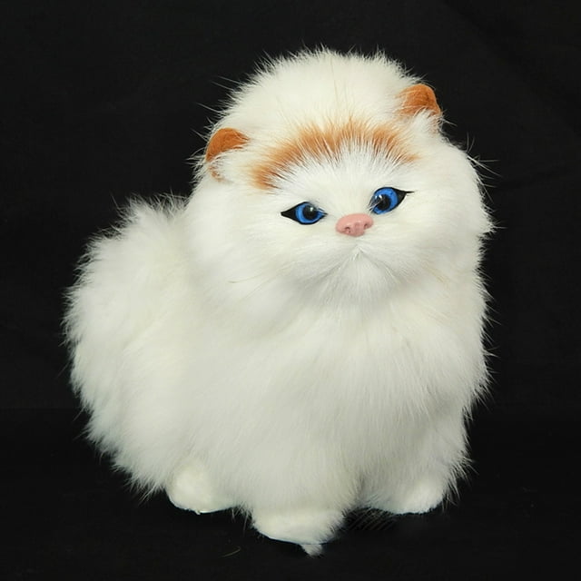Juguete de peluche de gato de imitación de pelo de oveja real, mascota electrónica con sonido de maullido, lindo juguete para niños.