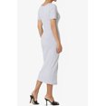 thumbnail image 4 of TheMogan Robe Midi Moulante Crayon en Coton Extensible à Manches Courtes et Encolure Carrée pour Femmes P-TG, 4 of 6