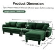 thumbnail image 3 of JERFIT Modern Boucle Fabric L-Shape Sectional Sofa with Ottoman, 4-Seater Convertible Couch, Green Polyester Upholstery for Living Room, 3 of 8