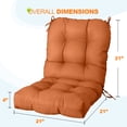 thumbnail image 4 of EAGLE PEAK Tufted Outdoor/Indoor Seat/Back Chair Cushion, Set of 2, 42 x 21 in, Burnt Orange, 4 of 10