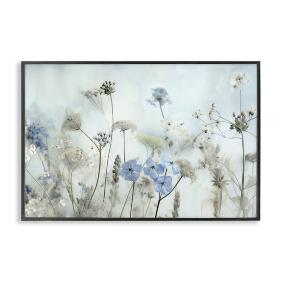 Stupell Industries Blooming Subtle Wildflowers Plants & Flowers Painting Black Framed Art Print Wall Art, 18 x 12