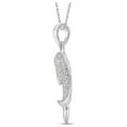 thumbnail image 2 of Diamond Princess 14kt White Gold Womens Round Diamond Dolphin Fish Animal Pendant 1/10 Cttw, 2 of 2