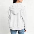 thumbnail image 5 of NAISIBABY Girls' Hooded Zip-Up Hoodie, Solid Thicken Jackets Coat Sweatshirts Fashion Kids Clothes White Size 6, 5 of 8