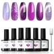 thumbnail image 1 of Set de esmaltes de uñas en gel Modelones, 6 colores, morado y plateado, ojo de gato, 1 of 7