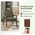 thumbnail image 5 of Renwick Mid-Century Modern Corduroy Fabric Armchair with Solid Wood Legs, Dark Green, 5 of 8