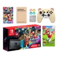 thumbnail image 1 of Nintendo Switch Mario Kart 8 Deluxe Bundle: Red/Blue Console, Mario Kart 8 & Membership, Mario Golf: Super Rush , Mytrix Wireless Pro Controller Peary Yellow Bear and Accessories, 1 of 8