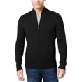 thumbnail image 1 of Suéter de punto con cremallera completa Alfani para hombre, negro, grande, 1 of 1
