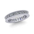 thumbnail image 2 of Natural 3.75Ct Princess Cut Diamond Channel Set Milgrain Women's Anniversary Wedding Eternity Band Ring Solid 14k White Gold I SI2, 2 of 3