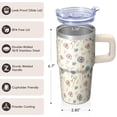 thumbnail image 3 of 20oz Floral Spring Vintage Tumbler with Handle and Straw Lid, Chinoiserie Elegant Bloom Coffee Cup, Insulated Travel Mug, 3 of 5