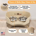 thumbnail image 3 of Neater Pets Neater Feeder Deluxe Mess-Proof Elevated Food & Water Bowls for Small Dogs, Cappuccino, 3 of 8