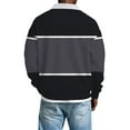 thumbnail image 3 of Dwelliawo Mens Polo Shirts Long Sleeve Workout Color Block Waffle Shirt with Collar Heavyweight Casual Tops Comfort Quarter Button Henley Shirts Dark Gray L, 3 of 5