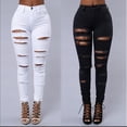 thumbnail image 4 of Sonducket Jeans Cintura alta Pantalones de mezclilla ajustados Mujer Pantalones largos ajustados Prendas para la parte inferior del cuerpo Negro XXL, 4 of 5