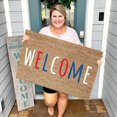 thumbnail image 2 of Mar 4th Of July Door Mat Summer Door Mats Patriotic Memorial Day Decor Fun Alphabet Welcome Doormat Front Doormat with Non-silp Backing Independence Day Rug Coir Floor Mat ,Welcome Mat 16''x24'', 2 of 6