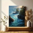 thumbnail image 6 of Coastal Ocean Waves Rocky Shoreline Canvas Print Wall Art for Living Room Office Bathroom, 6 of 8