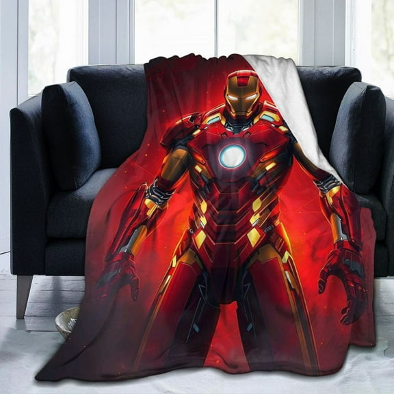 Iron Man Ultra-Soft Micro Fleece Blanket Cozy Blanket Thick Warm Plush Throw Blanket Sofa Cushion 50"X40"