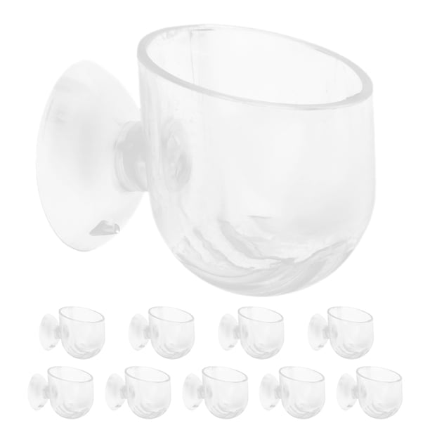 10 macetas con ventosa para acuario, soporte para plantas, decoración para pecera hidropónica, cono de alimentación
