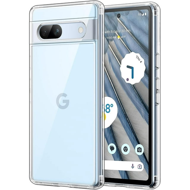 AQWAL-Case for Google Pixel 7a 6.1-Inch 2023, Non-Yellowing Shockproof Bumper Protective Phone Cover, Anti-Scratch Hard PC Back (Clear)